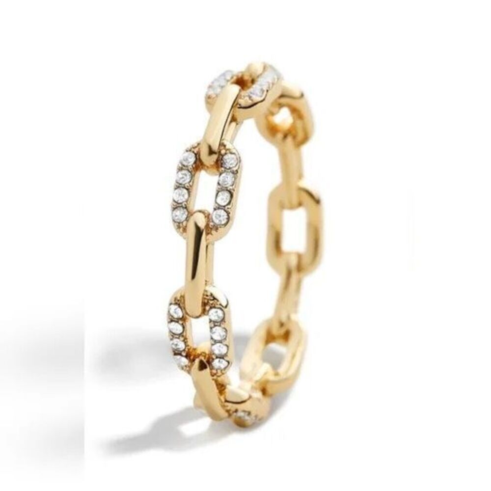 Sugarfix By Baublebar Gold Chain Ring Size 7 Rhinestone